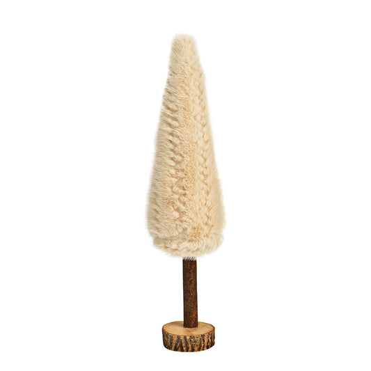 Sapin fourrure sur tronc en bois