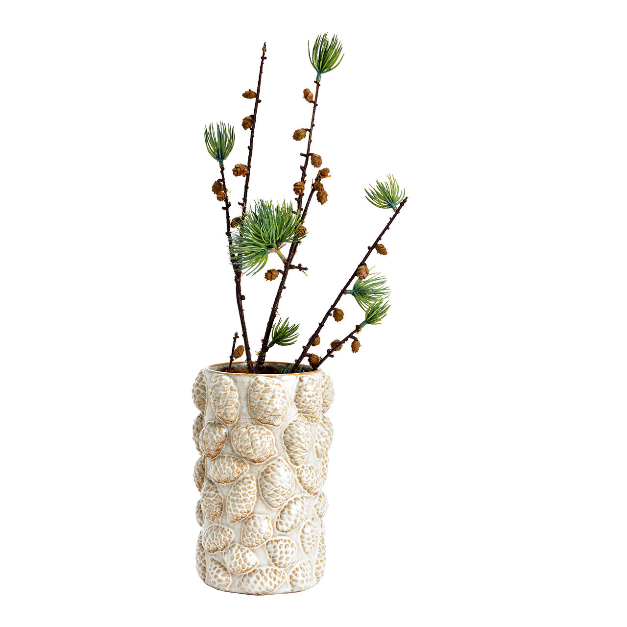 Vase décor pomme de pin