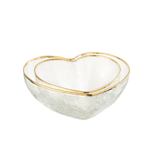 Set 2 plateaux apéro Verre Or/Transparent - 15 / 12cm
