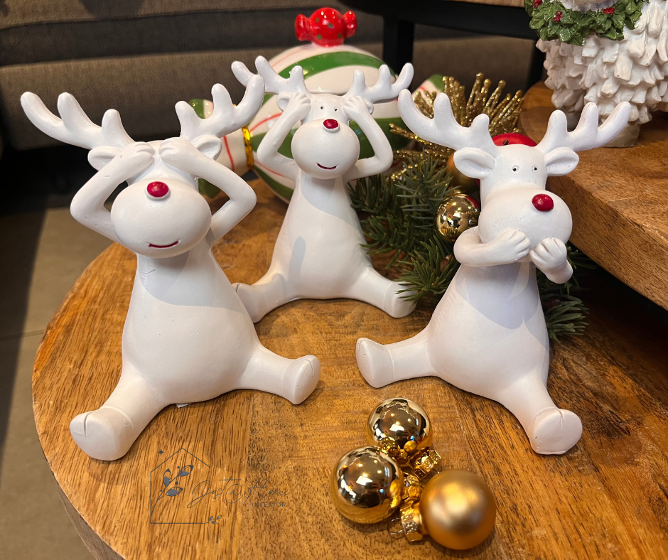 Trio élans en céramique