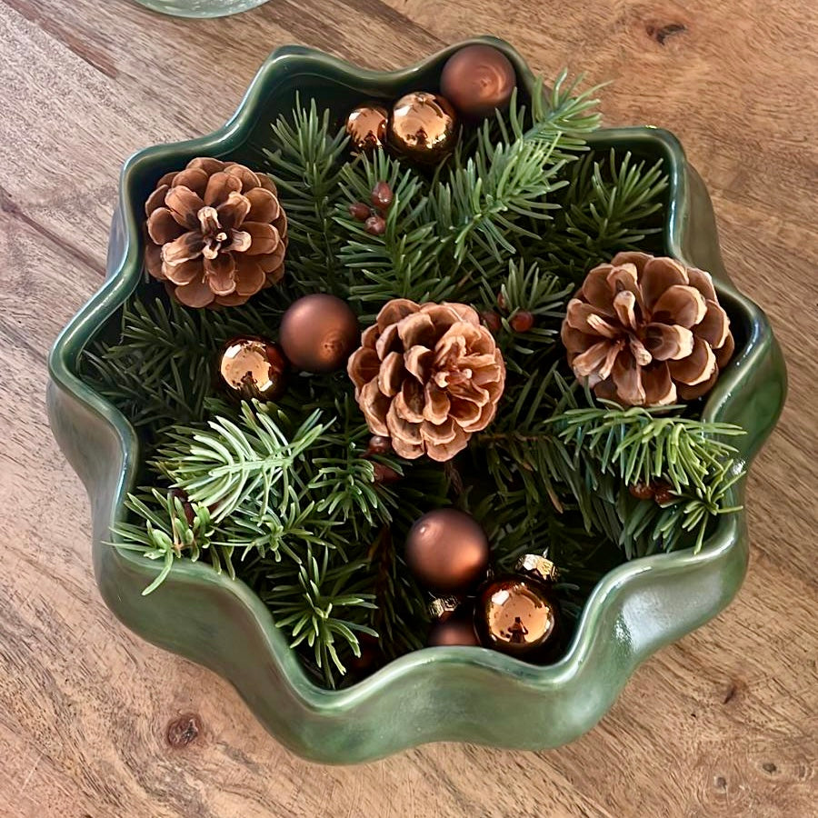 Coupe décorative en faïence