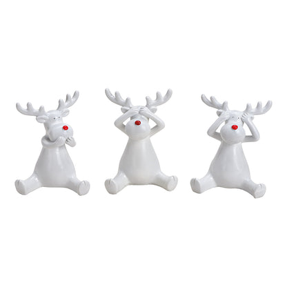 Trio élans en céramique