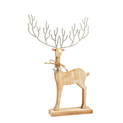 Présentoir cerf bois naturel