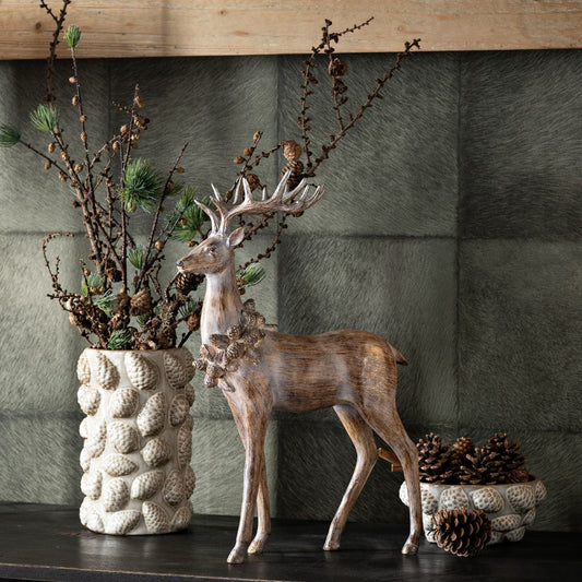 Vase décor pomme de pin