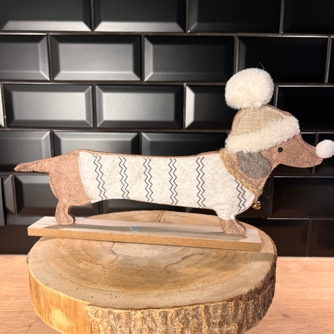 Présentoir Teckel beige