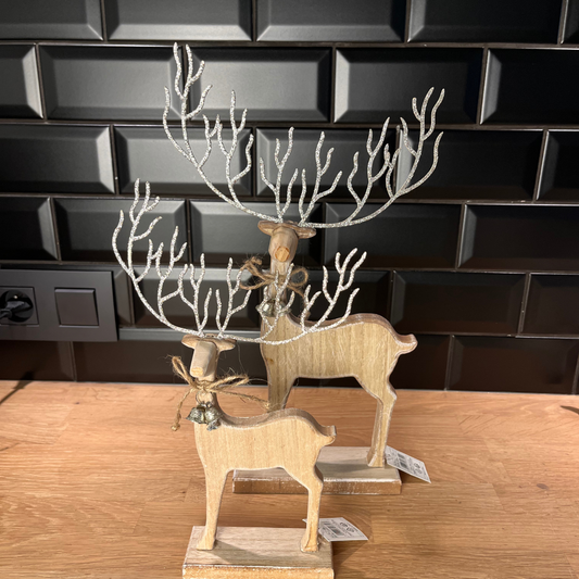 Présentoir cerf bois naturel
