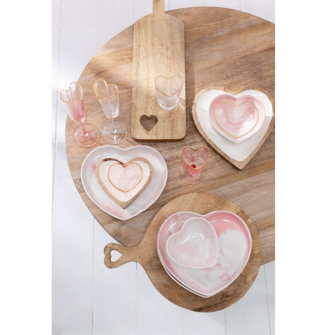 Verre à champagne cœur