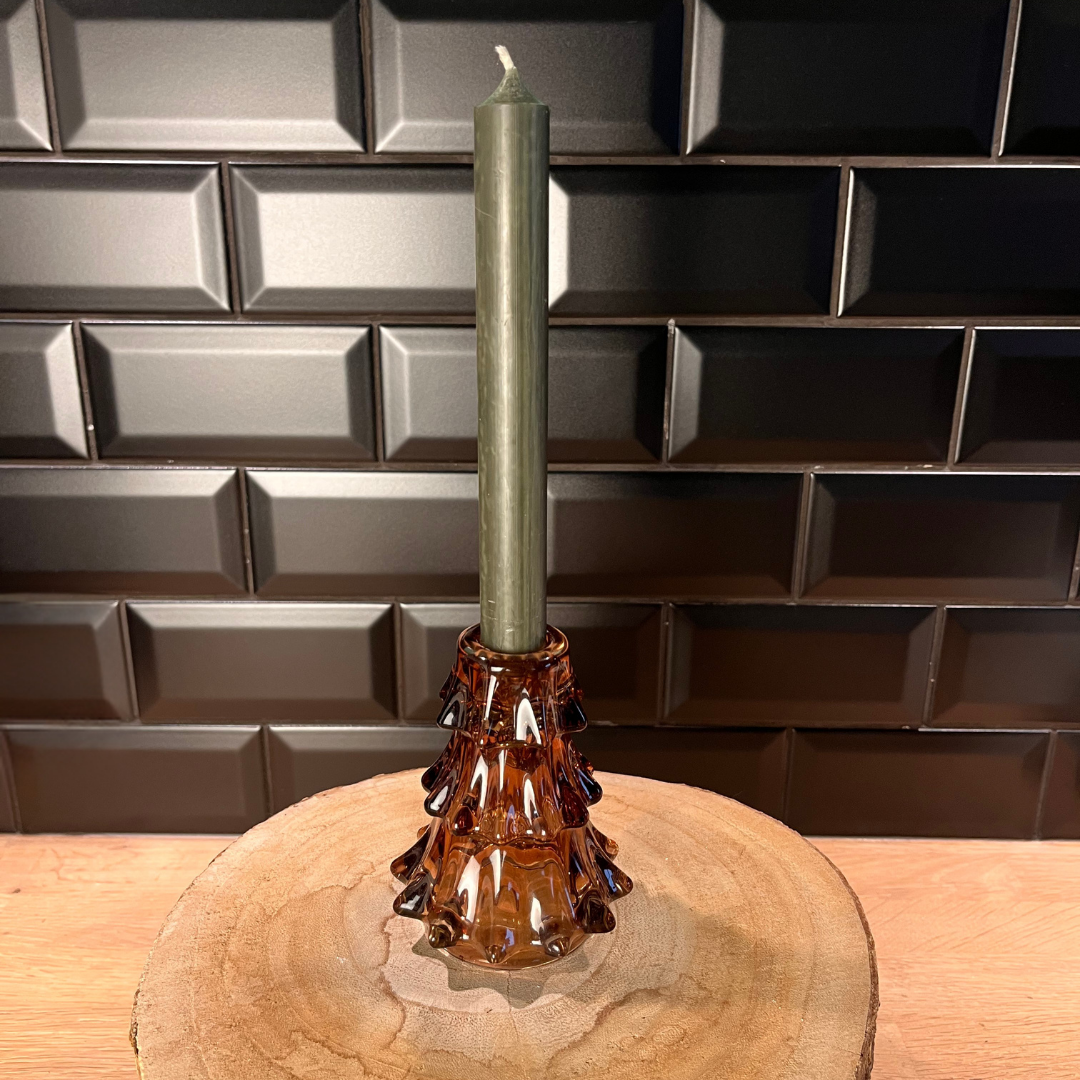 Bougeoir sapin en verre