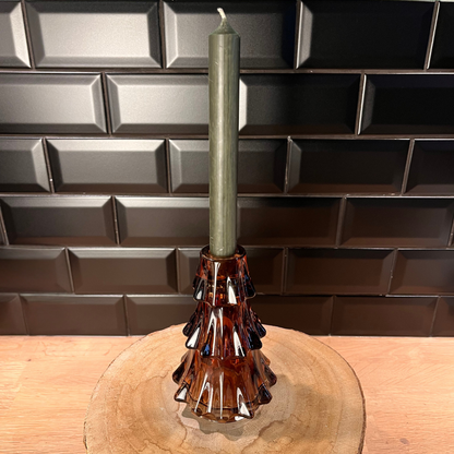 Bougeoir sapin en verre
