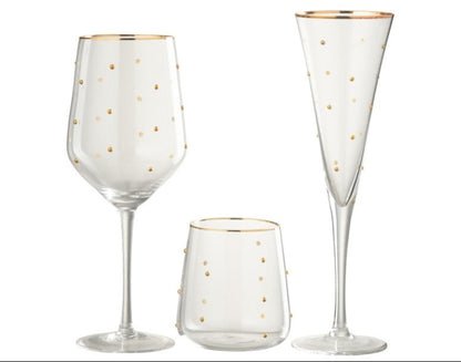 Verre pois transparent/doré