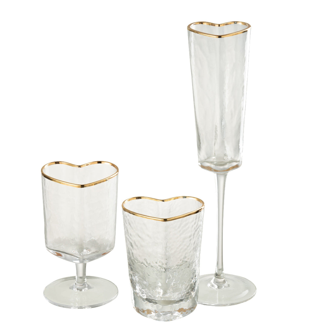 Verre à champagne cœur