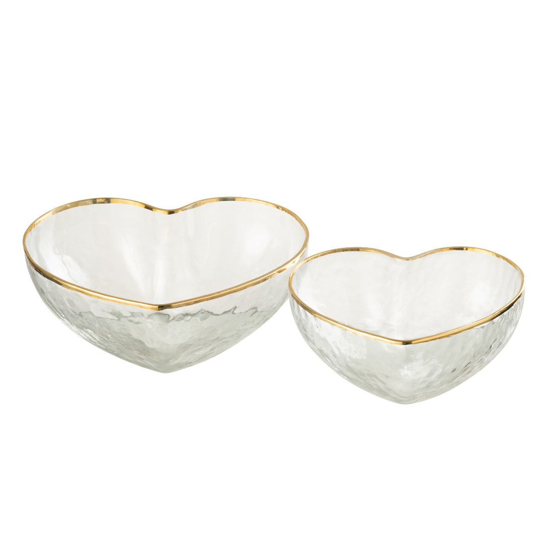 Set 2 plateaux apéro Verre Or/Transparent - 15 / 12cm