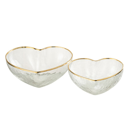 Set 2 plateaux apéro Verre Or/Transparent - 15 / 12cm