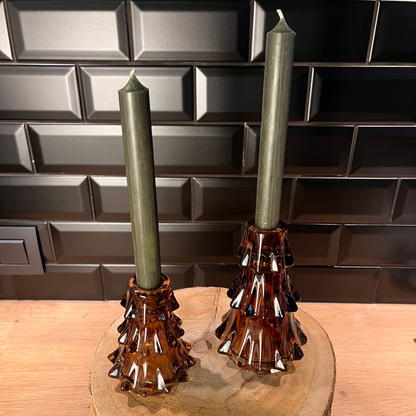 Bougeoir sapin en verre