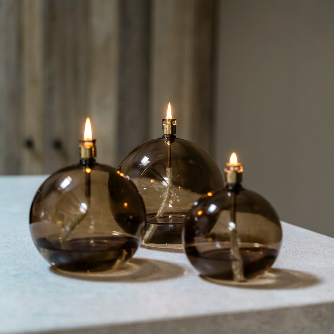 Lampe à huile - Round Champagne Brass