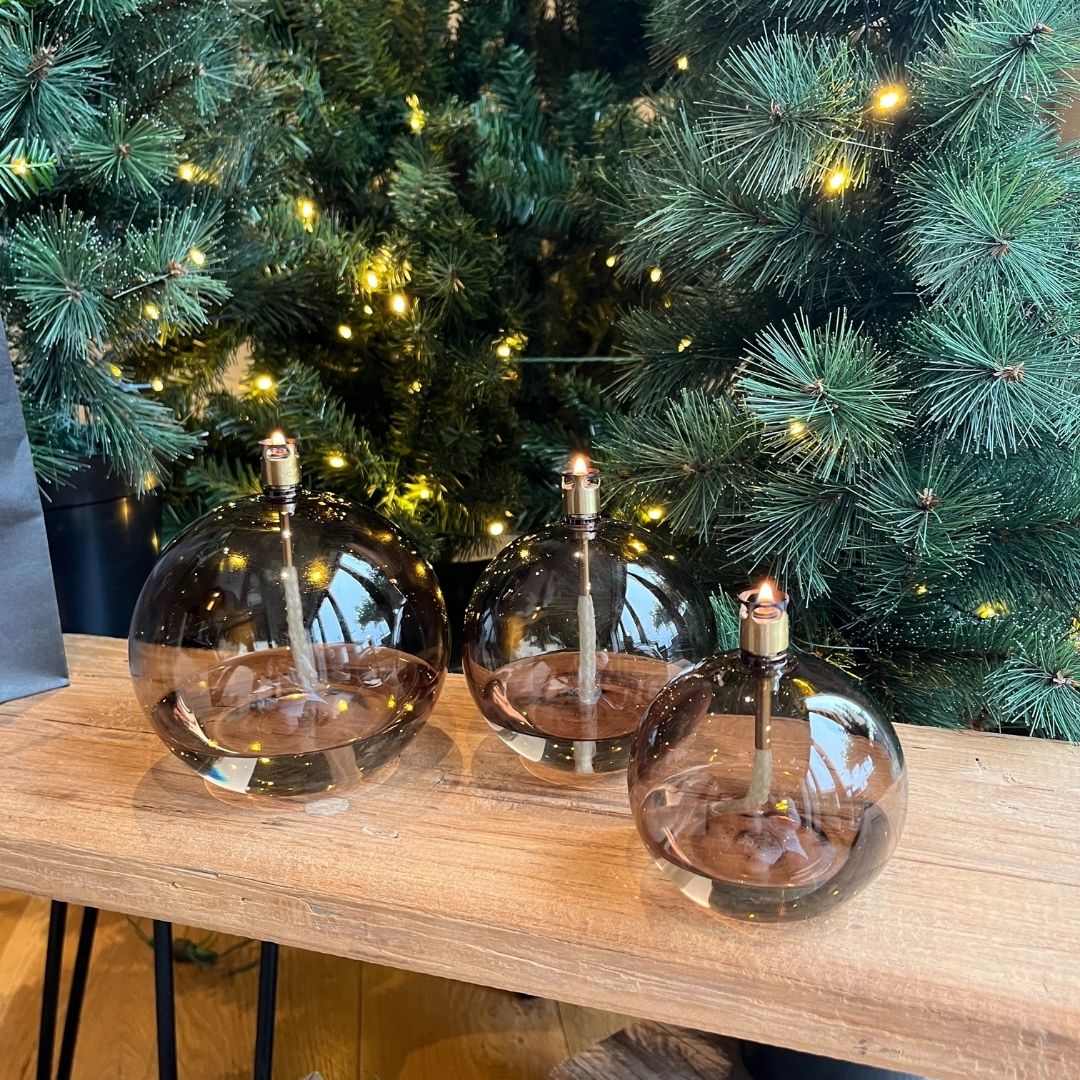 Lampe à huile - Round Champagne Brass