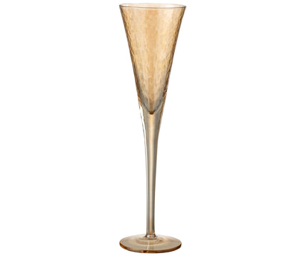 Flute à champagne en verre doré