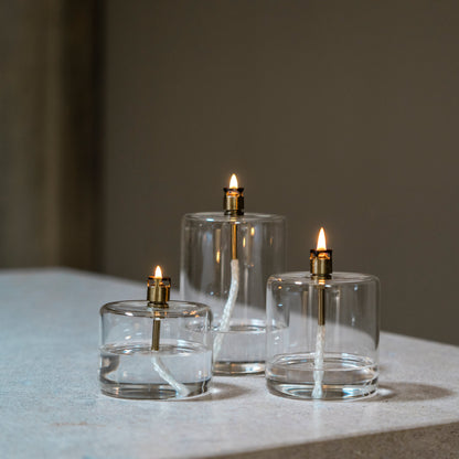 Lampe à huile - Cylinder Clear Brass