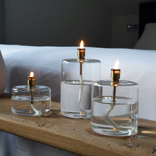 Lampe à huile - Cylinder Clear Brass