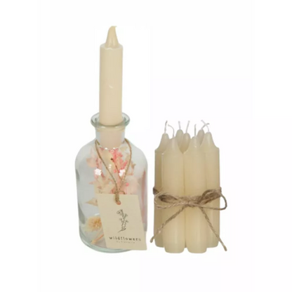 Vase fleurs séchées avec sac cadeau - Crème