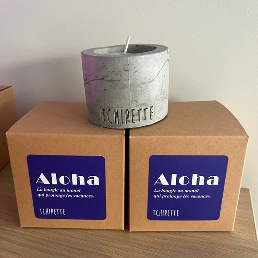 Bougie béton "Aloha" - Monoï