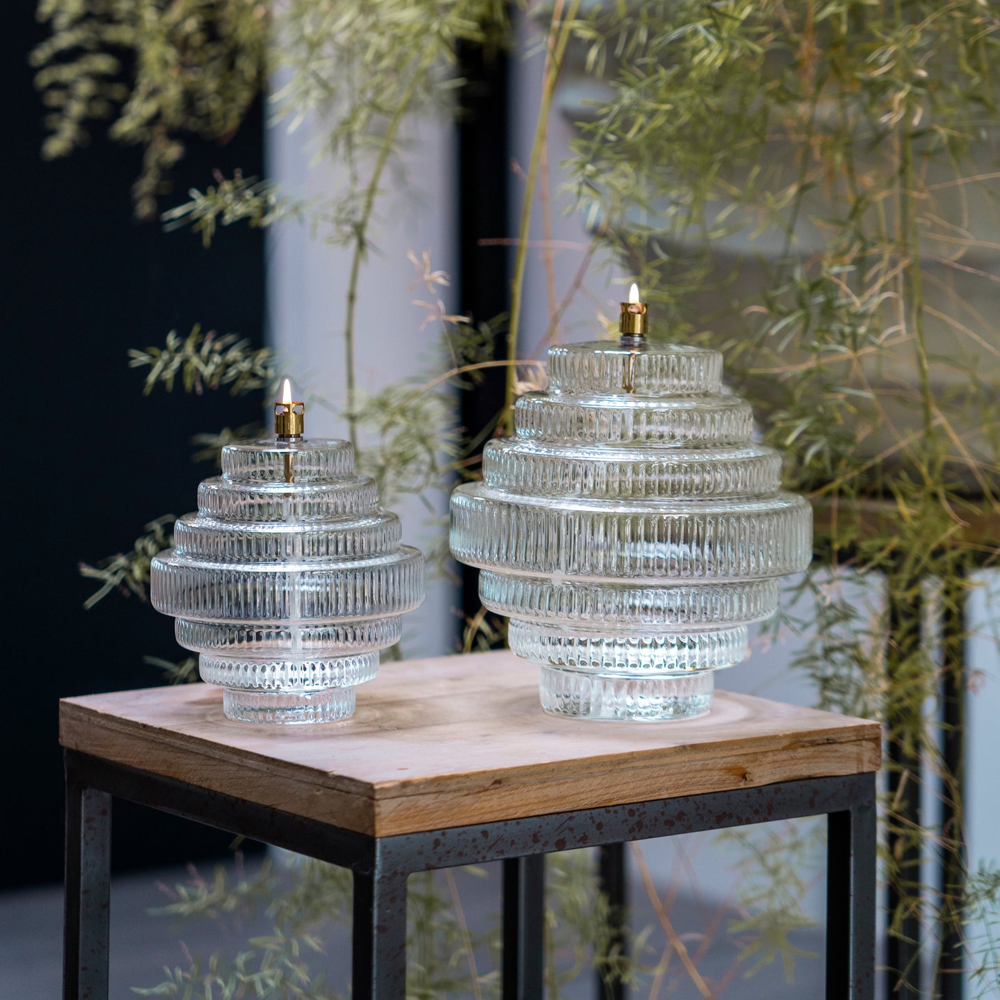 Lampe à huile - Twin Clear Brass